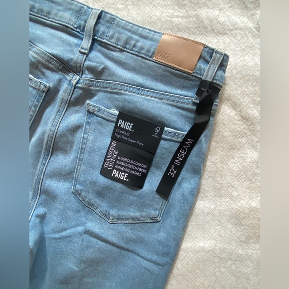 NWT Paige Charlie high rise super flare jeans in “luminaries” light wash - Picture 11 of 15